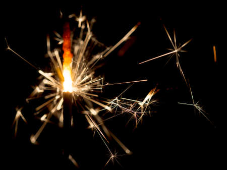 Christmas and newyear party sparkler on blackの写真素材