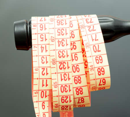 Meter for sewing on black macro