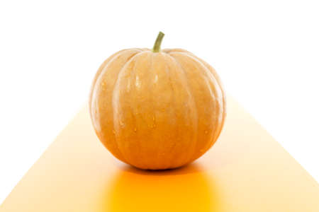 pumpkin on the tableの写真素材