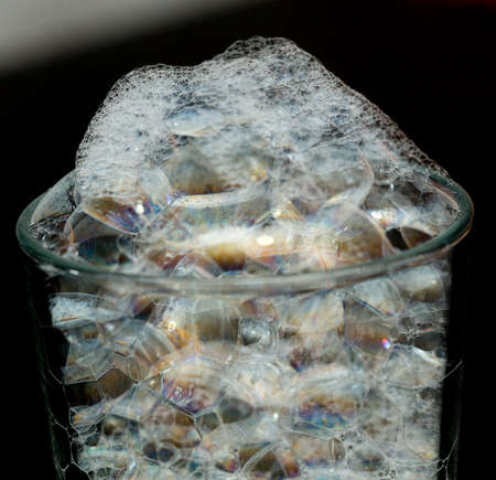 closeup Soap foam and bubbles background soapの写真素材