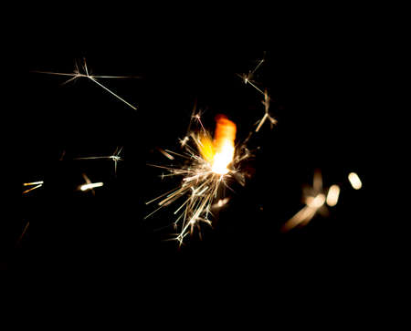 Christmas and newyear party sparkler on blackの写真素材