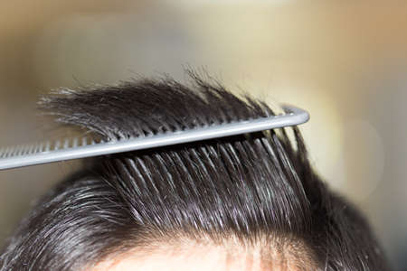 male haircut macroの写真素材