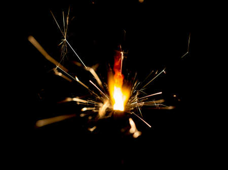 Christmas and newyear party sparkler on blackの写真素材