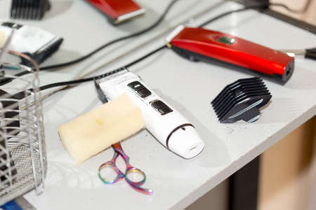 Barber set on the tableの写真素材