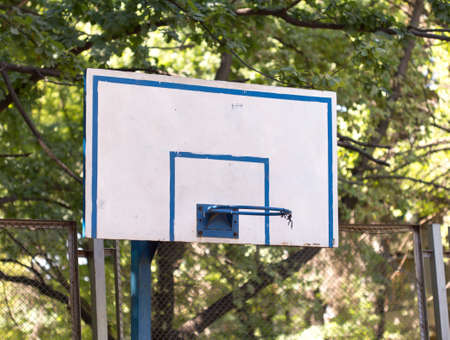 Basketball ring in the children's playground for childrenの写真素材