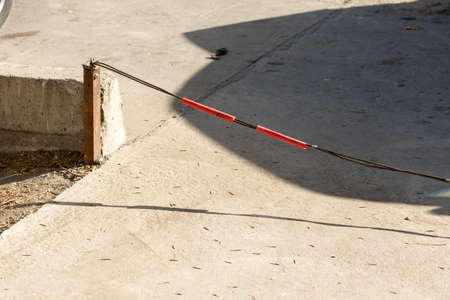 iron chain on parking carsの写真素材