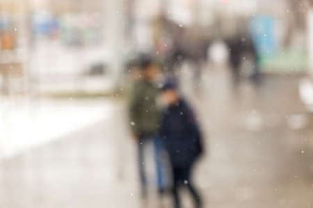 blurred background for winter streetの写真素材