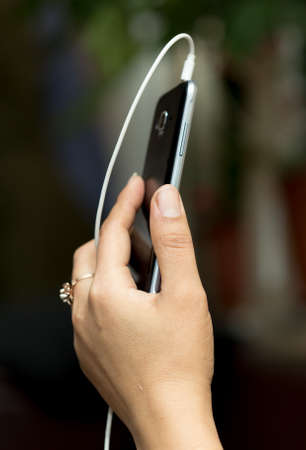 woman hand phoneの写真素材