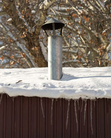 snow on the roofの写真素材