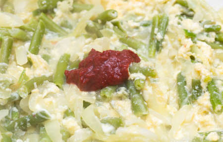 cooking Slice of green beansの写真素材