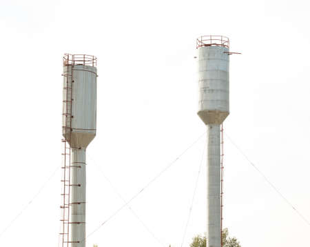 two water towerの写真素材