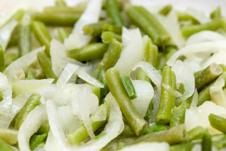 cooking Slice of green beansの写真素材