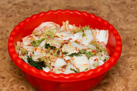Kimchi salad of korean food traditionalの写真素材