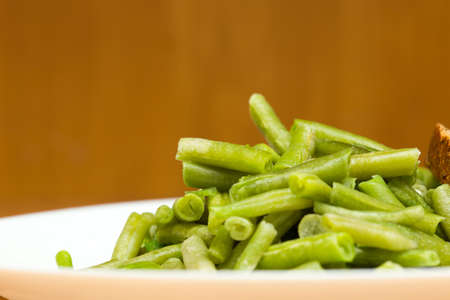 cooking Slice of green beansの写真素材
