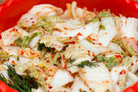 Kimchi salad of korean food traditionalの写真素材