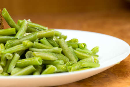 cooking Slice of green beansの写真素材