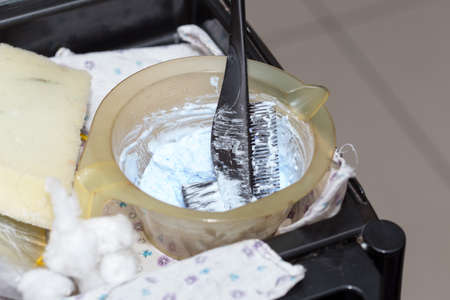 supra and oxidant solution for hair dyeingの写真素材