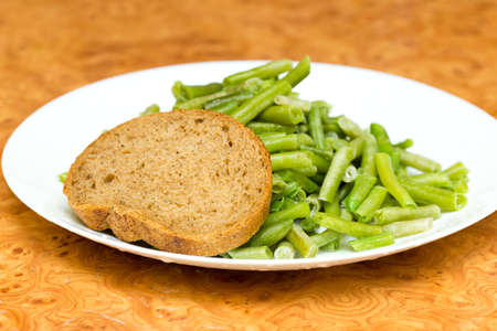 cooking Slice of green beansの写真素材