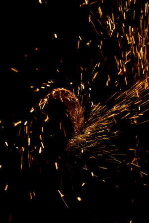 Bulgarian spark on black backgroundの写真素材