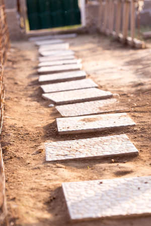 tile pavement in the yardの写真素材