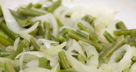 cooking Slice of green beansの写真素材