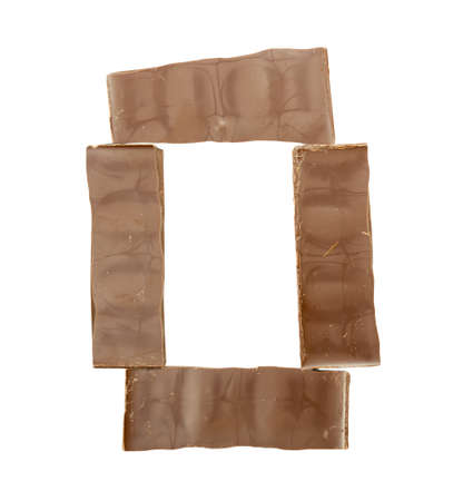 chocolate letters on a white backgroundの写真素材