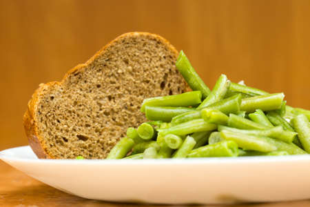cooking Slice of green beansの写真素材
