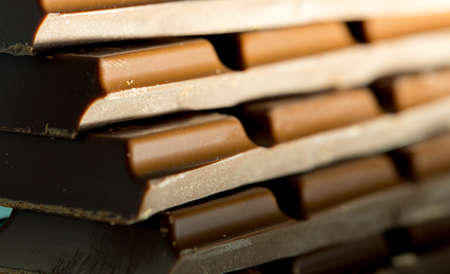 Stack of chocolate brown