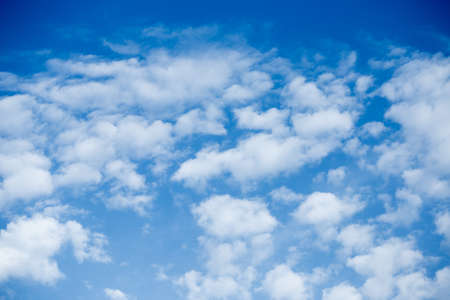 blue sky with cloud closeupの写真素材