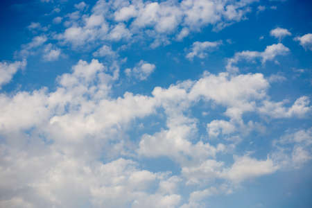blue sky with cloud closeupの写真素材