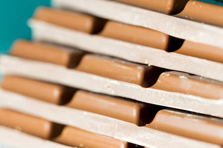 Stack of chocolate brownの写真素材