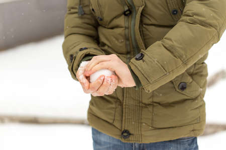 man throws snowの写真素材