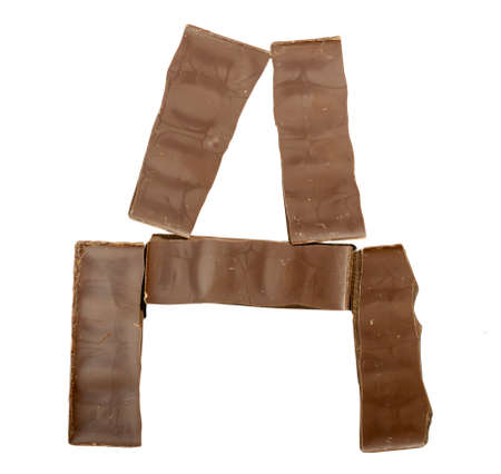 chocolate letters on a white backgroundの写真素材