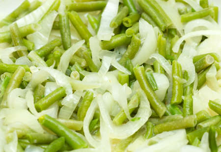 cooking Slice of green beansの写真素材