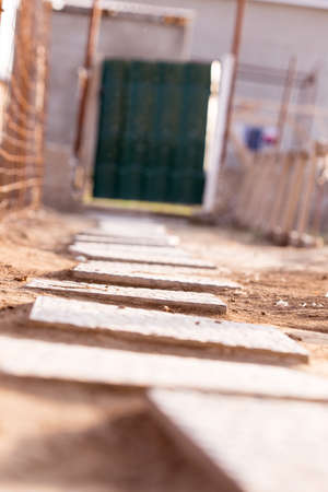 tile pavement in the yardの写真素材