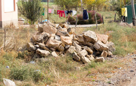 mountain stones for the foundationの写真素材