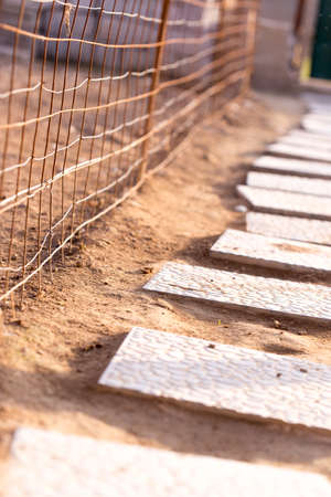 tile pavement in the yardの写真素材