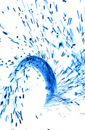 inversion or reverse black background defocused round sparks on a white backgroundの写真素材