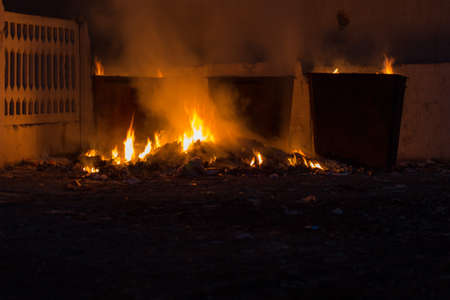 burning trashの写真素材