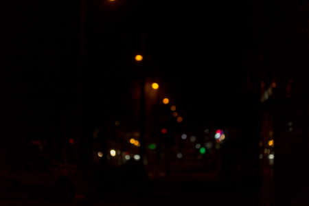 city night lights bokehの写真素材