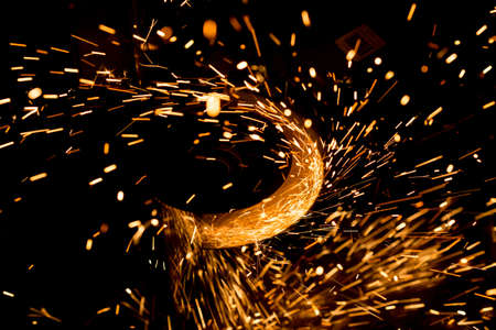 Bulgarian spark on black backgroundの写真素材