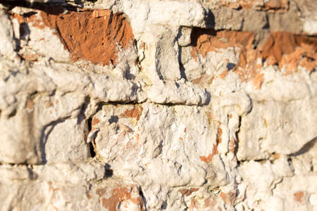old brick on the fence close upの写真素材