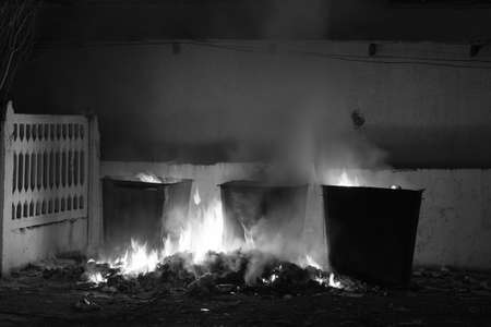 burning trashの写真素材