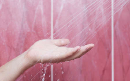 A man washes his handの写真素材