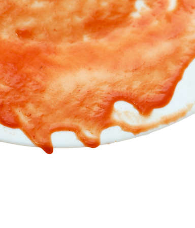 Dirty plate on white backgroundの写真素材