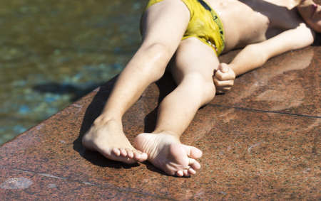 Children bathe in the pool of the cityのeditorial素材