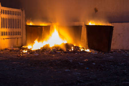 burning trashの写真素材