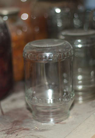 Old cans in the pantryの写真素材