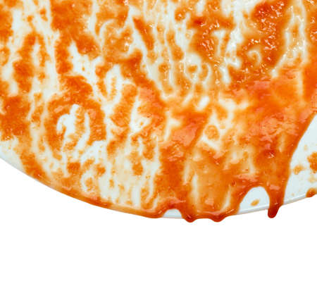 Dirty plate on white backgroundの写真素材