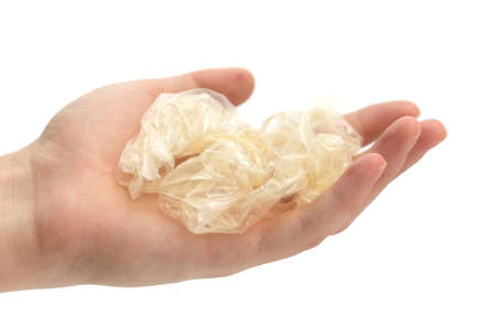 Condoms in the handの写真素材